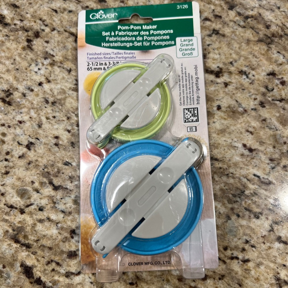 Clover Pom-Pom Maker Set Large 3126 Yarn Craft Tool 65mm 85mm New